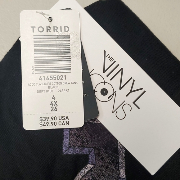 ❤️NWT VINTAGE TORRID TANK - AC/DC BACK IN BLACK ROCK BAND CONCERT TEE, PLUS SIZE - Picture 5 of 8